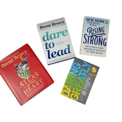 Brene Brown 4 Book Bundle Lot Atlas Heart Dare to Lead Rising Strong Leadership