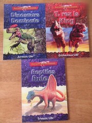 Lot of 3 NEW Awesome Ancient Animals Dinosaurs Reptiles T-Rex Fossils Ages 8-12