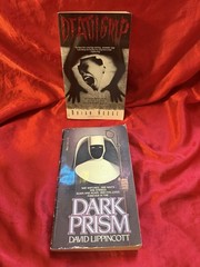 LOT of 2 VINTAGE HORROR PAPERBACKS F/HELL! Dark Prism & Death Grip (Dell/Abyss)
