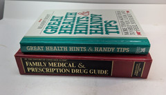 LOT OF 2 Medical Books: Great Health Hints & Handy Tips Family Medical Guide HC