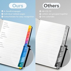Password Book with Colorful Alphabetical Tabs,5.7″×8.4″ Hardcover Password…