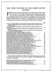 1917 Ryzon baking Cook Book 84 Pages