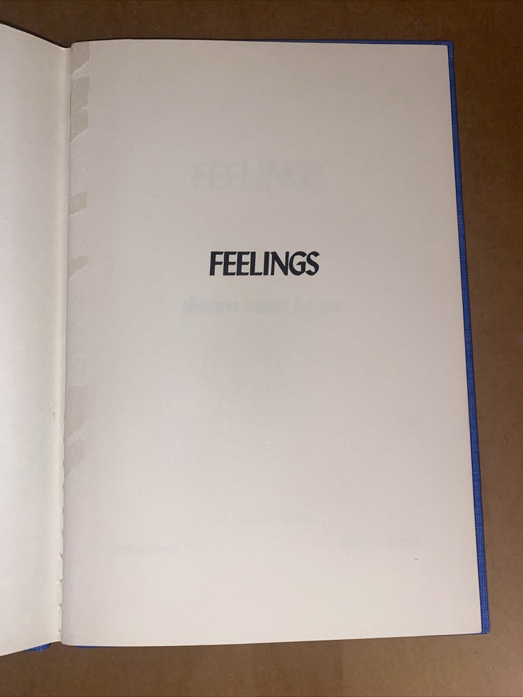 Feelings Hardcover – 1976 by Dianna Etson Berger HC NO DJ 31 PAGES RARE VINTAGE