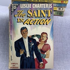 The Saint 7 book lot by Leslie Charteris Vintage 1930s 40s Paperbacks Avon