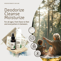 Sensitive Skin Travel Size Body Wash Set (1.7Oz Foam, 0.9Oz Spray + Wipes) | Cle