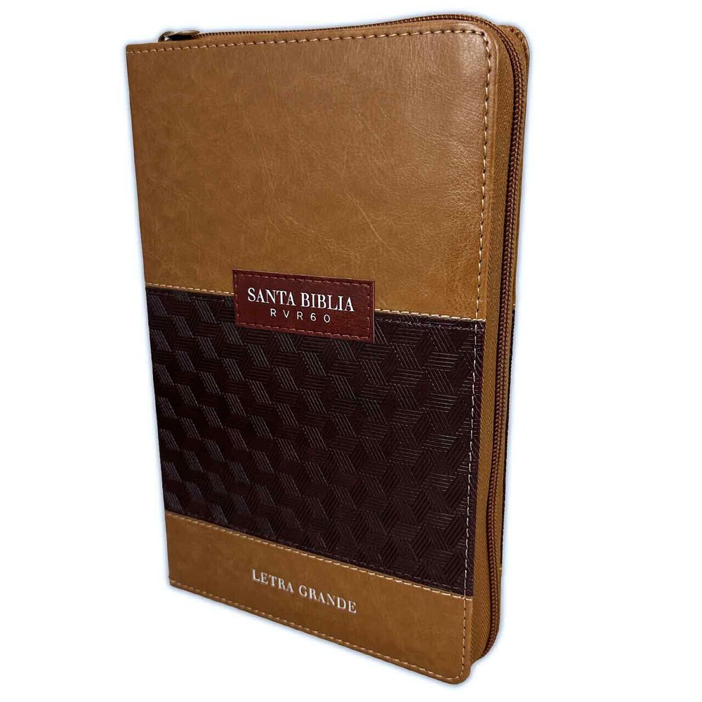 Biblia con Cierre Letra Grande 12 puntos RV1960 imi piel café con indice