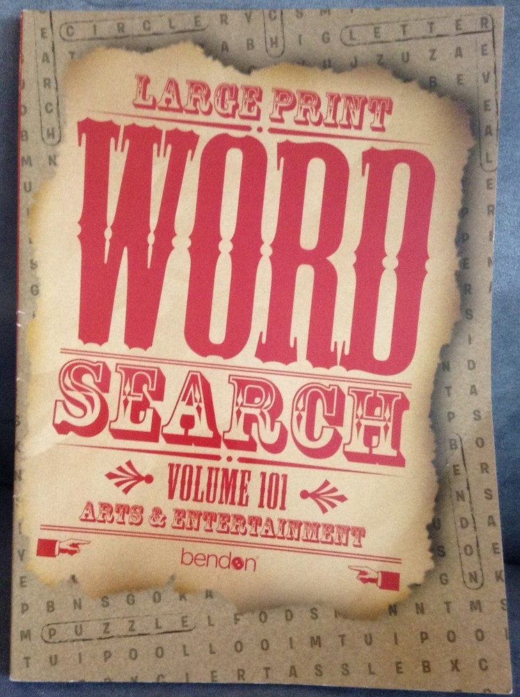 BENDON LARGE PRINT WORD SEARCH VOLUME 101 ARTS & ENTERTAINMENT 77 PAGES