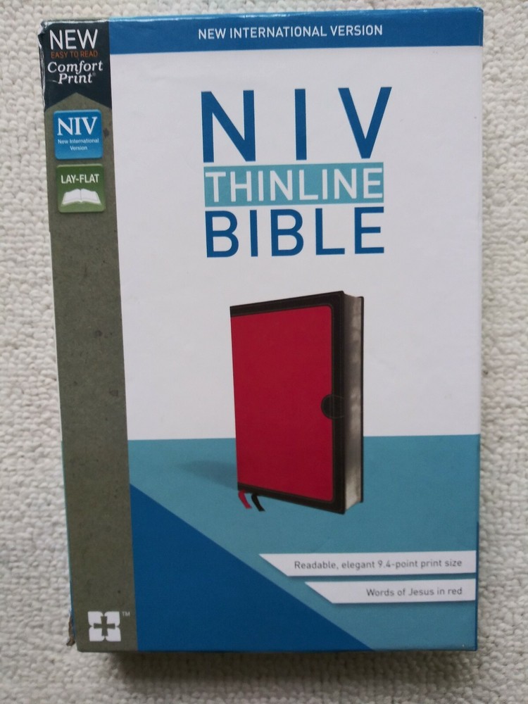 NIV Thinline Bible Elegant 9.4-point Print Size Words of Christ in Red Leatherso