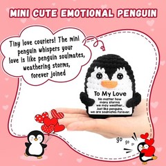 Adorable Crochet Penguin with Love Card – Perfect Gift for Boyfriend/Girlfriend