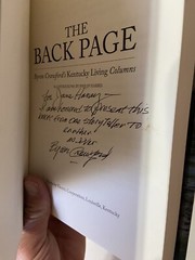 The Back Page : Byron Crawford’s Kentucky Living Columns (SIGNED 1st Hardcover)