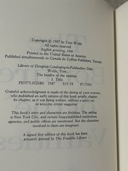 Tom Wolfe The Bonfire Of The Vanities Hardcover 8th Printing 1988 Vintage Book