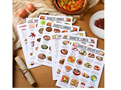12Pcs Diabetes Food List Chart Low Carb Glycemic Index Diet Plan Meal Guide