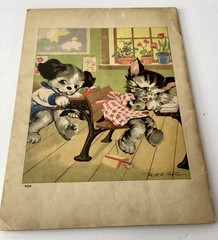 1940s Vintage Linen Children’s Books Lot of 5 Whitman, Saalfield, Etc GRAPHICS!