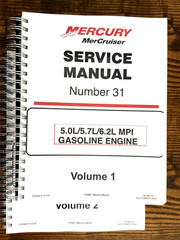MERCURY MerCruiser No. 31 5.0 – 6.2L Gas SERVICE MANUAL FRONT & BACK FOLDOUTS!