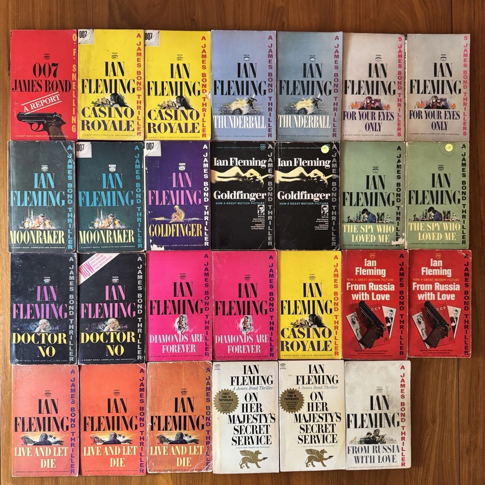 Huge JAMES BOND 27 Signet Paperback Book Lot Original Vintage 1960’s Ian Fleming