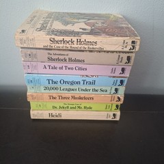 Vtg Lot of 8 Illustrated Classic Editions Mini Paperback Books – Oregon Trail