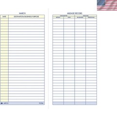 Compact Vehicle Mileage Book – 3 1/4″ x 6 1/4″ – Durable Vinyl, Water-Resistant