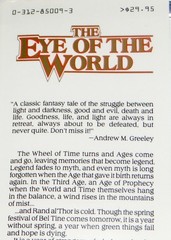 Robert Jordan The Eye of the World Wheel of Time 1 Hardcover Edition 15th Print