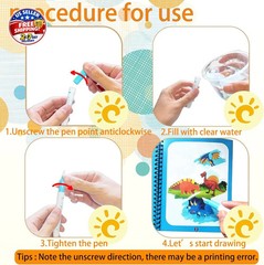 14 Pack Water Coloring Books,Water Doodle Book Toys,Reusable Water Painting Book