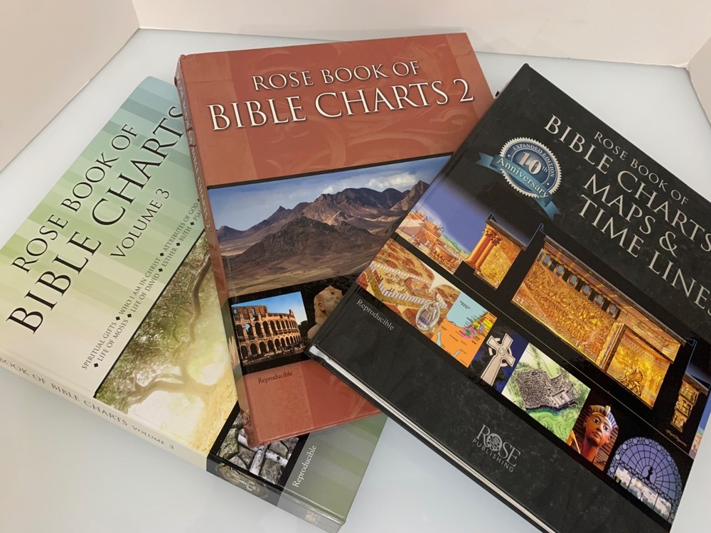 Rose Book Of Bible Chart Lot of 3 Books Maps & Time Lines, Volumes 2 & 3 VG+