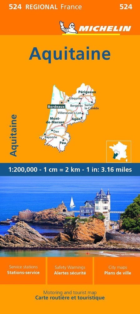 Aquitaine – Michelin Regional Map 524 by Michelin Folded Book