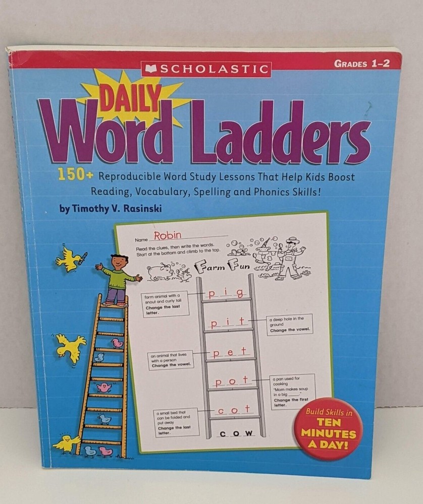 Scholastic Daily Word Ladders Grade 1-2 Homeschool Supplemental Curriculum Tools