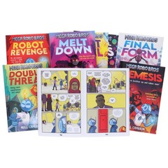 Mega Robo Bros Series by Neill Cameron Graphic Novels 8 Books Set – Ages 9-12-PB