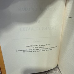 Vol 2 Shogun A Novel of Japan by James Clavell 1975 Hardcover Book Club Edition