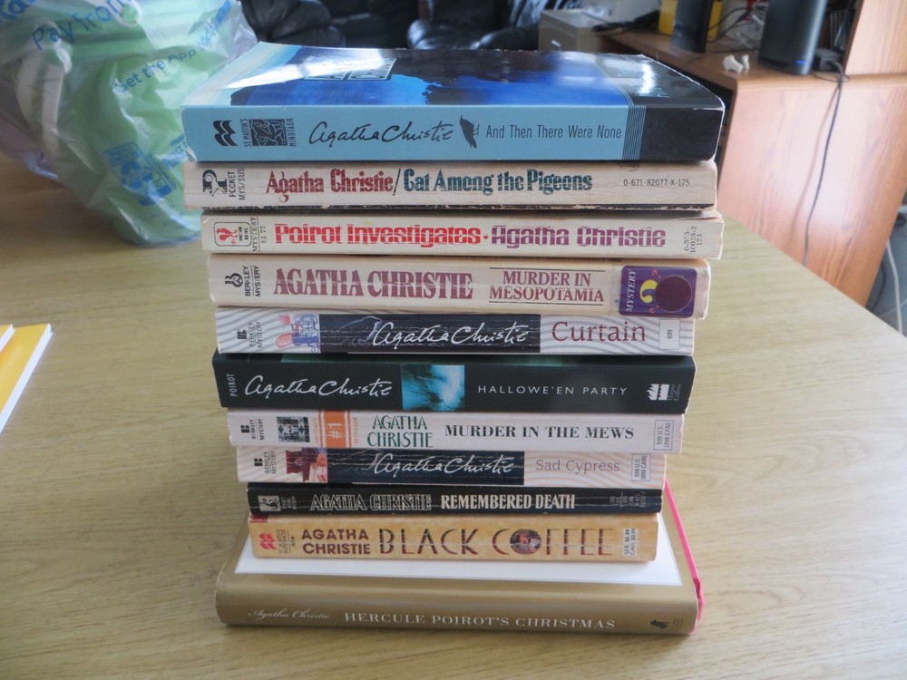 Agatha Christie Book Lot- 10 Paperback Books, 1 HC (Hercule Poirot’s Christmas)