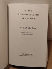 Black Reconstruction in America 1860-1880 by W. E. B. Du Bois – 1999 – Paperback