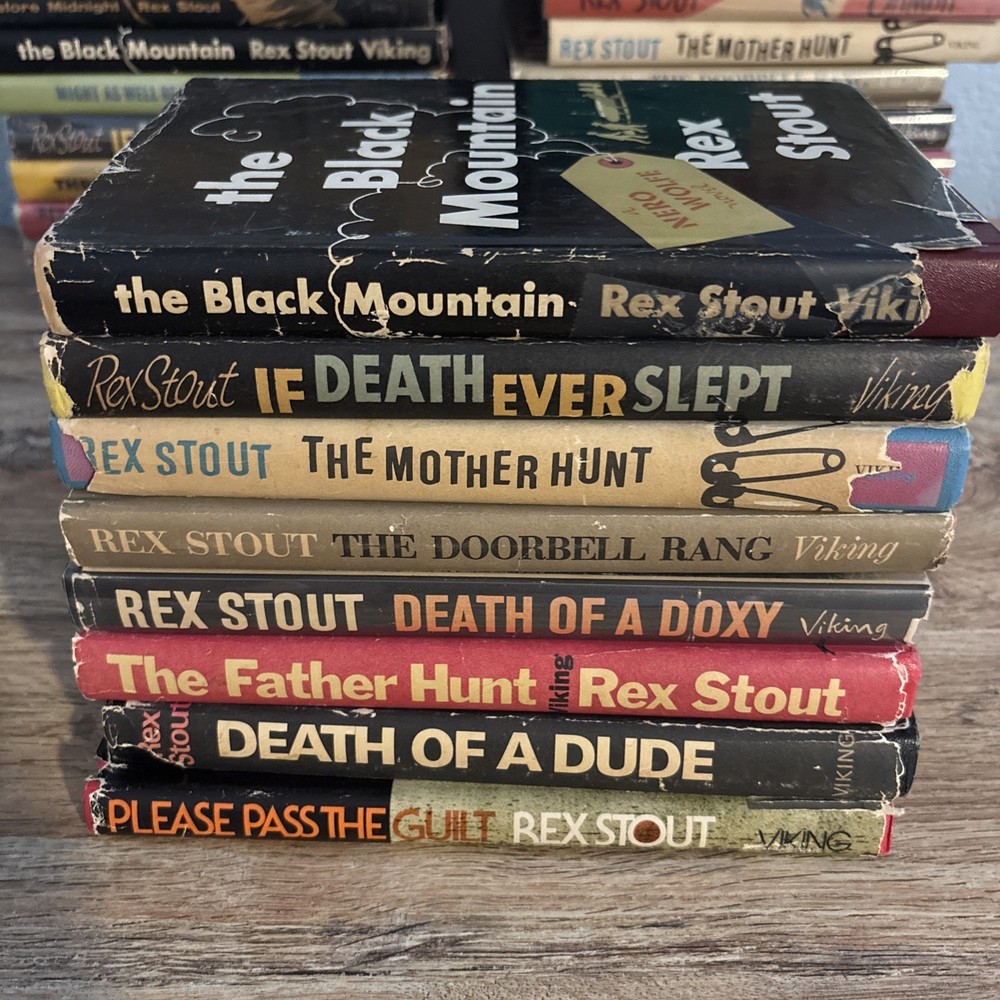 Rex Stout / Nero Wolfe Lot Of 8 Books, HC DJ BCE