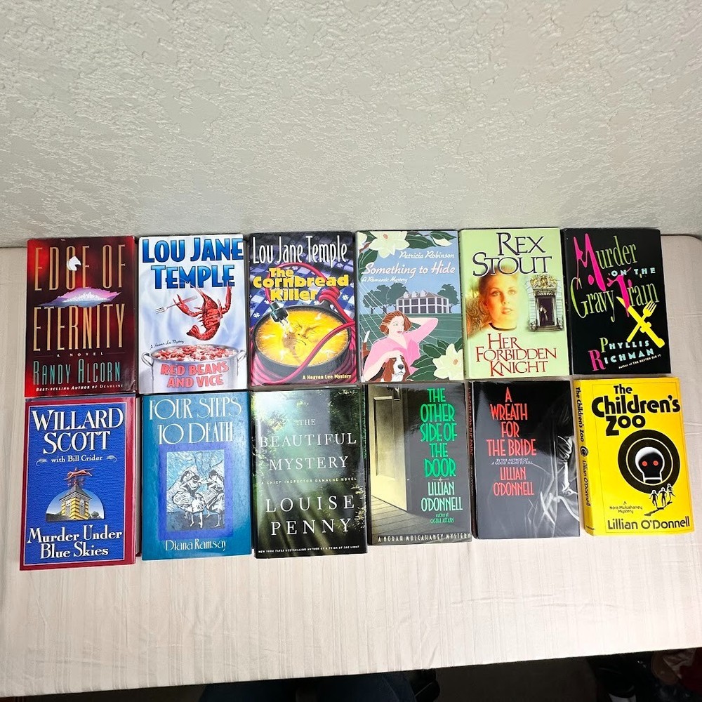 12x Hardcover Novels Multiple Titles & Authors Murder, Mystery, Thriller, Romanc