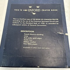 Oxford Book Of Common Prayer French Morocco Leather – Nice- 07616 Box 1952