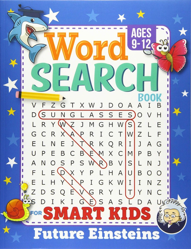 Word Search Book for Smart Kids 9-12: Challenging Search and Find Puzzle Gam…