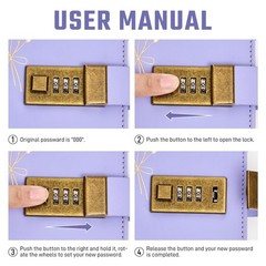 Diary with Lock for Girls A5 Leather Diary for Women 260 Pages 100 GSM Refill…