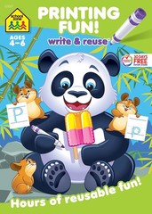 School Zone Printing Fun! Write & Reuse Workbook: 26 Wipe-Clean Pages, Presc…