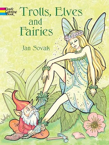 Trolls, Elves and Fairies (Dover Coloring Books) – Paperback By Jan Sovak – GOOD