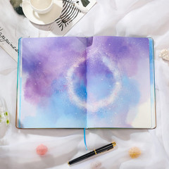 ​B5 Notebook with Colored Space Art Pages, 160 Blank Pages for Writing, Unique D
