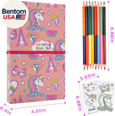 Unicorn Coloring Book Set with Coloring Pages & Colored Pencils, Art Supplies fo