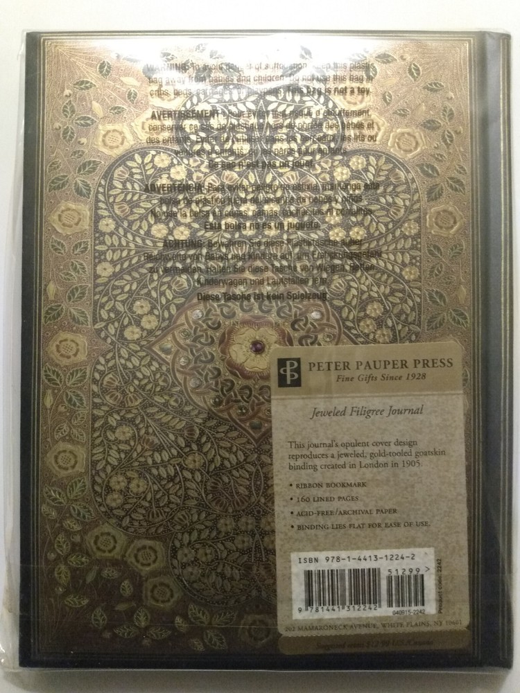 Jeweled Filigree Journal [Diary, Notebook] by Peter Pauper Press Inc. hardcover