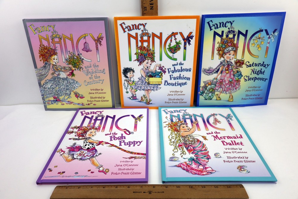 Lot of 5 Fancy Nancy Hardcover Books 3 w/DJs by Jane O’Connor Posh Puppy & MORE
