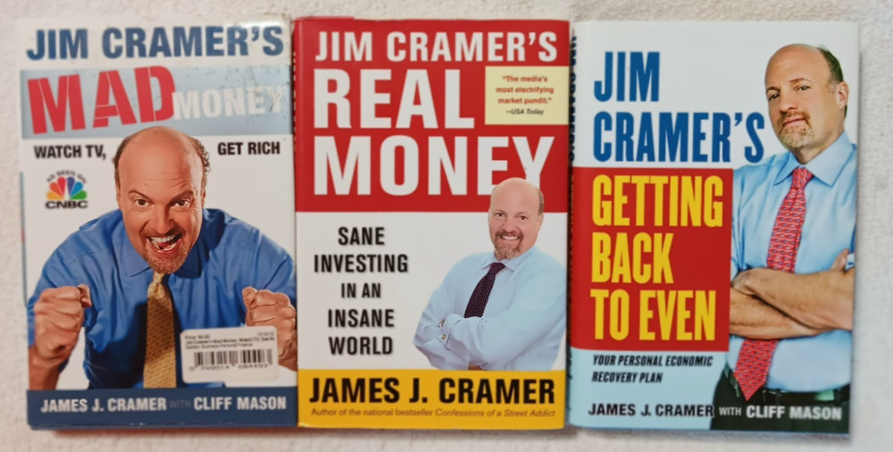 Lot of 3 Books by Jim Cramer – Mad Money, Real Money & Getting Back To Even