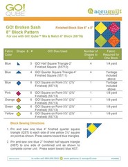 ACCUQUILT GO QUBE 8″ Block Patterns Manual – LOOP FASTENED – TOUGH JACKET