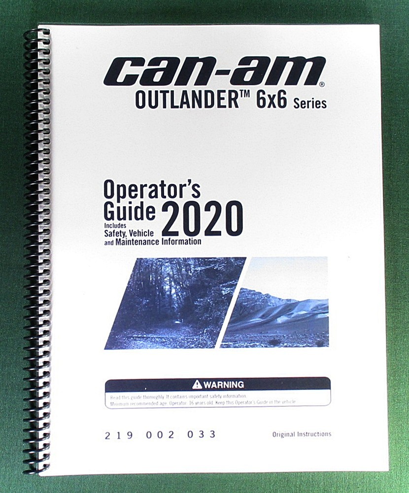 2020 Can-Am Outlander 450 6X6 Owner’s Manual: 172 Pages & Protective Covers!