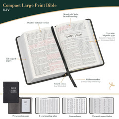 KJV Holy Bible, Compact Large Print Faux Leather Red Letter Edition – Ribbon Mar