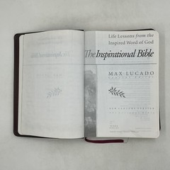 The Inspirational Bible Max Lucado Word Publishing 1995 Leather leather Maroon