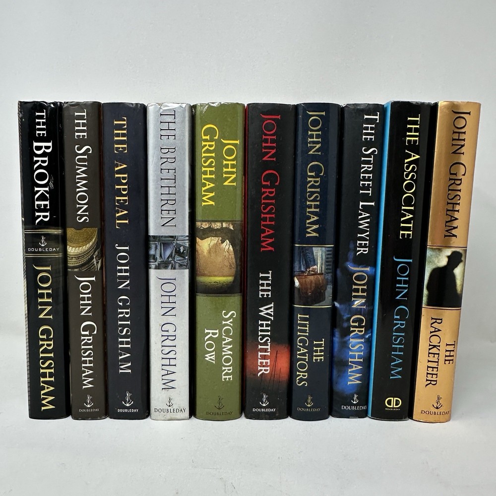 John Grisham Hardcover Book Lot of 10 Legal Thriller Mystery Novels Doubleday
