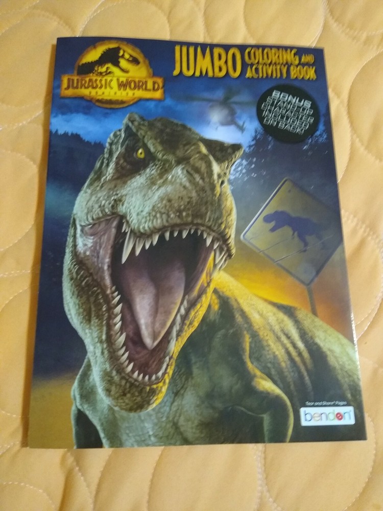 Jurassic World Dinosaurs Coloring/Activity Book with Tear/Share Pages 🆕🆓ship!