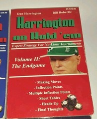 Lot of 4 Dan Harrington Books Cash Games Hold 'Em Vol 1 & 2