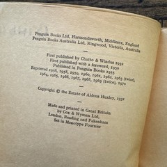1970 BRAVE NEW WORLD Aldous Huxley Penguin International Edition PB
